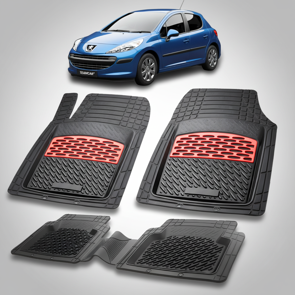 Covorase Auto Tip Tavita Compatibile Peugeot 207 Hatchback (5 usi 2006-2009)-Red
