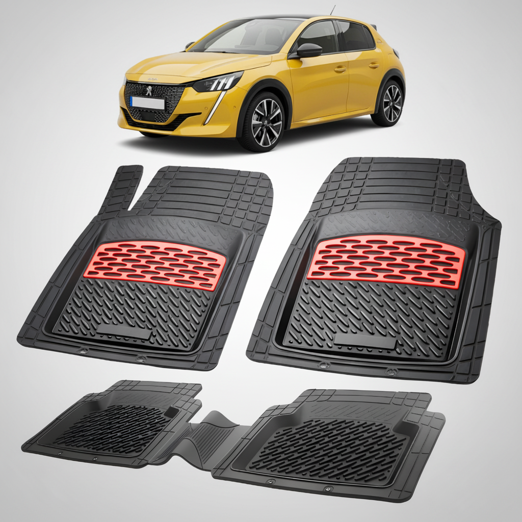 Covorase Auto TeamCar® Tip Tavita Compatibile Peugeot 208 II (2019-2023) Red