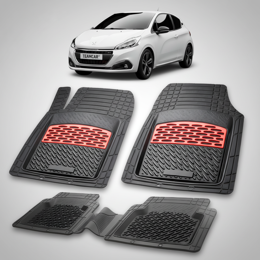 Covorase Auto Tip Tavita Compatibile Peugeot 208 (3 usi,2015-2019) Red