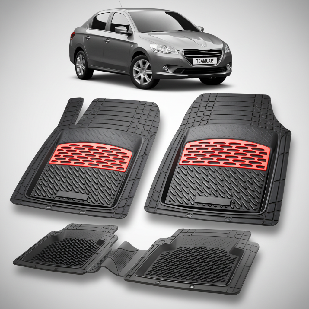Covorase Auto TeamCar® Tip Tavita Compatibile Peugeot 301 (2012-2016) Red