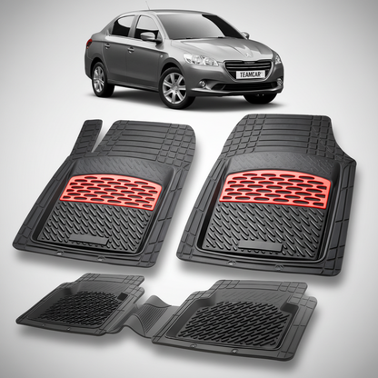 Covorase Auto TeamCar® Tip Tavita Compatibile Peugeot 301 (2012-2016) Red