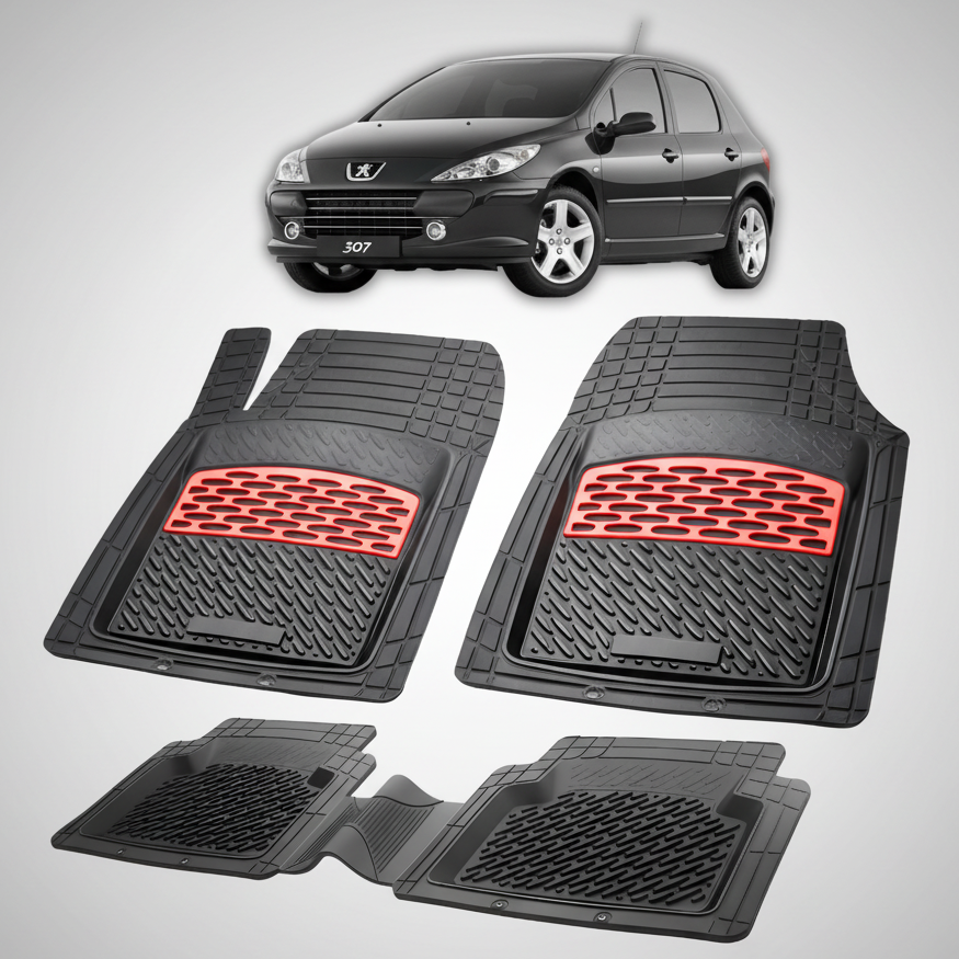 Covorase Auto Tip Tavita Compatibile Peugeot 307 FL (5 usi 2005-2008) Red