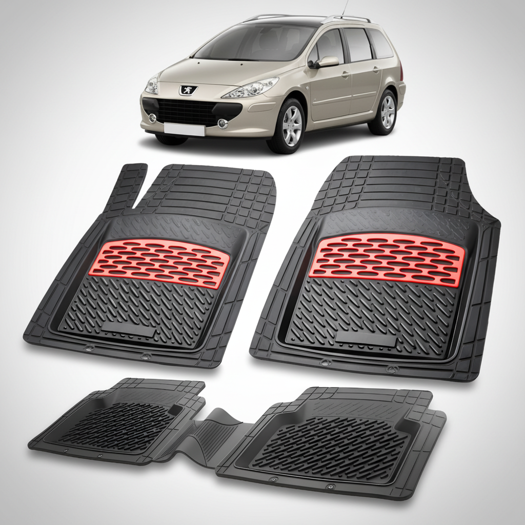 Covorase Auto Tip Tavita Compatibile Peugeot 307 FL (SW 2005-2008) Red