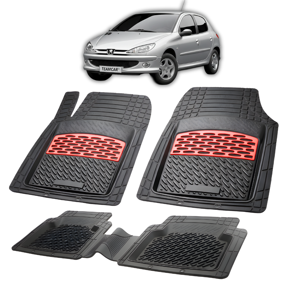 Covorase Tavita Cauciuc Compatibile Peugeot 206 (5 usi Facelift) 2003–2009 Red