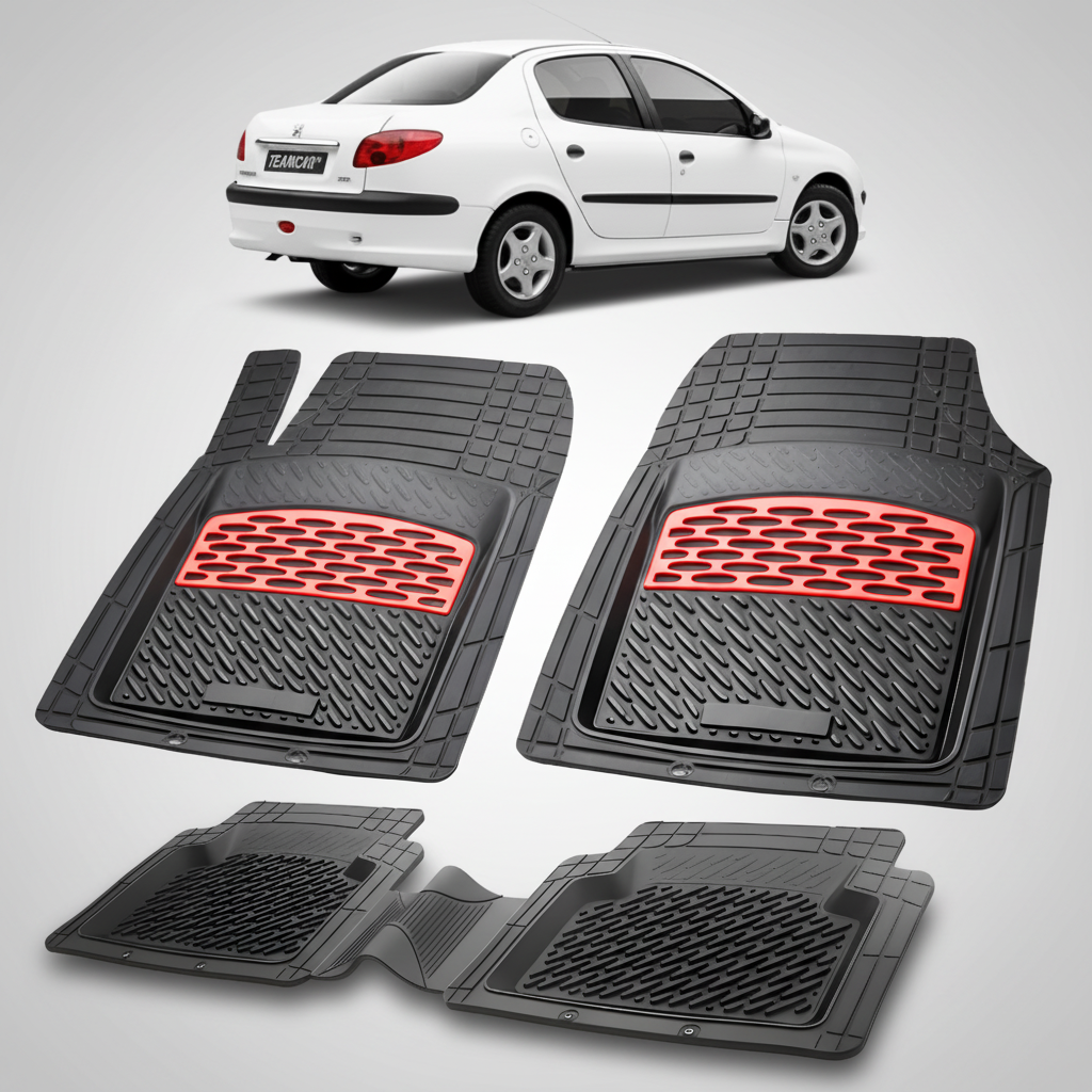 Covorase Tavita Cauciuc Compatibile Peugeot 206 Sedan 2006-2012, Red
