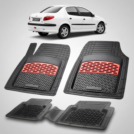 Covorase Tavita Cauciuc Compatibile Peugeot 206 Sedan 2006-2012, Red