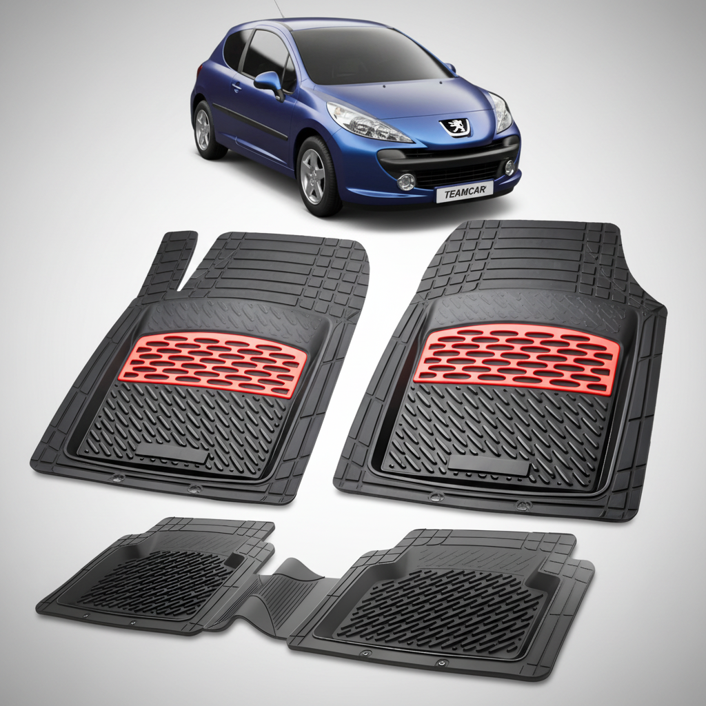 Covorase Auto Tip Tavita Compatibile Peugeot 207 Hatchback (3 usi 2006-2009)-Red