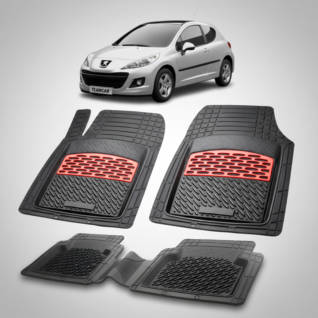 Covorase Tip Tavita Compatibile Peugeot 207 Hatchback (3 usi 2009-2012)-Red