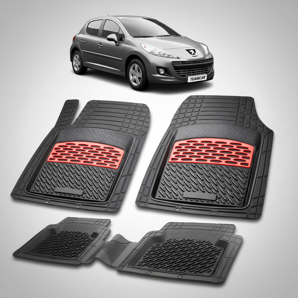 Covorase Tip Tavita Compatibile Peugeot 207 Hatchback (5 usi 2009-2012)-Red