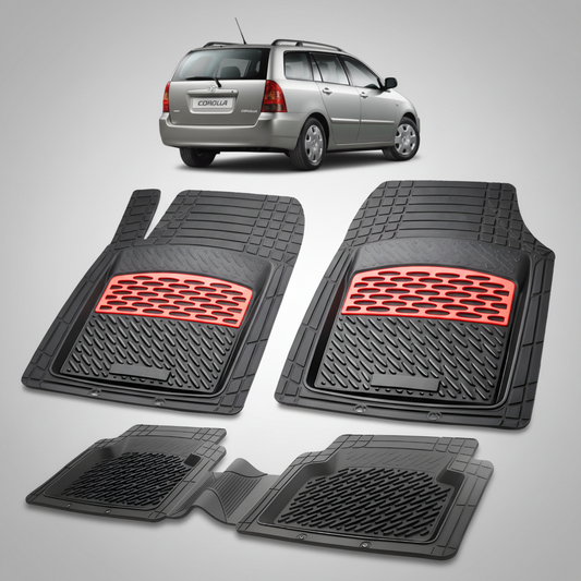 Covorase Auto Cauciuc Tip Tavita Compatibile Toyota Corolla E12 Combi (2001-2007) Red