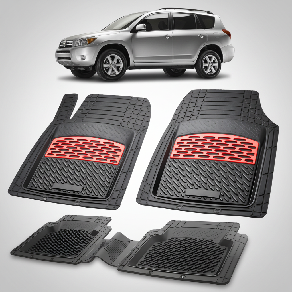 Covorase Auto Tip Tavita Cauciuc Compatibile Toyota RAV4 (2006–2012) Red