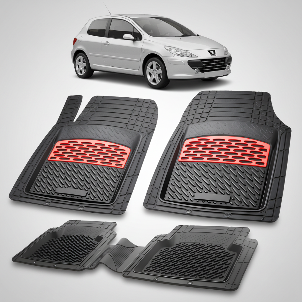 Covorase Auto Tip Tavita Compatibile Peugeot 307 Hatchback 3 usi 2005-2008 Red