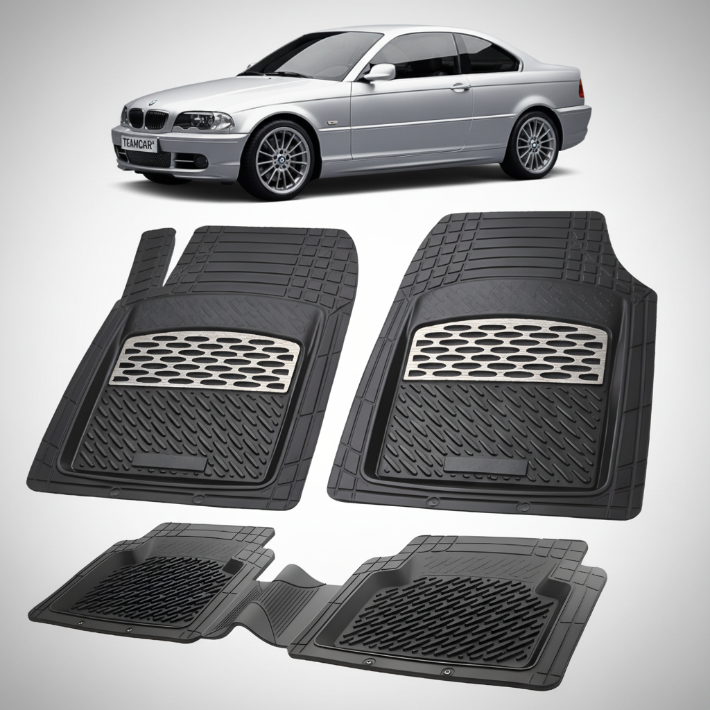 Covorase Cauciuc tip tavita Compatibile BMW Seria 3 E46 Coupe (1998–2006) Silver