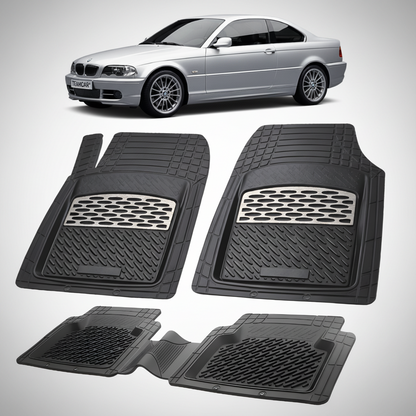 Covorase Cauciuc tip tavita Compatibile BMW Seria 3 E46 Coupe (1998–2006) Silver