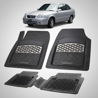 Covorase Auto Cauciuc Tip Tavita Hyundai Accent II (1999-2005) - Silver