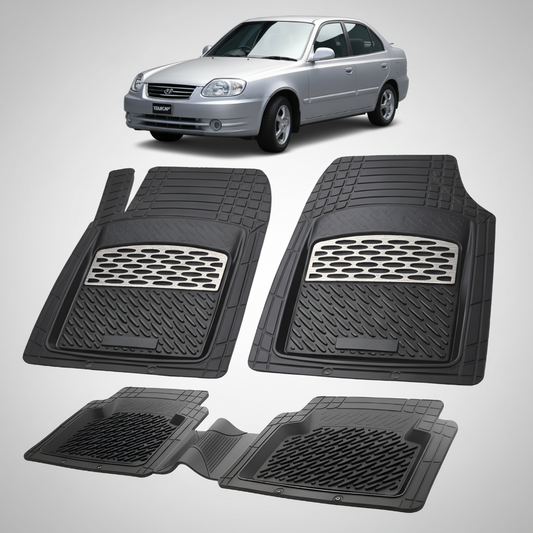 Covorase Auto Cauciuc Tip Tavita Hyundai Accent II (1999-2005) - Silver