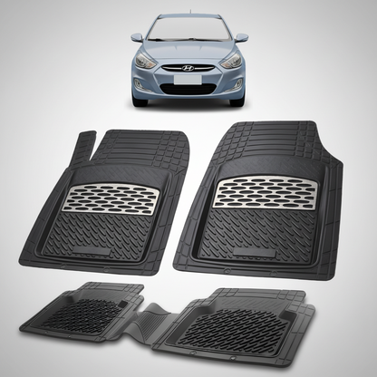 Covorase Auto Hyundai Accent IV (FL-2015–2019)-Cauciuc Tip Tavita-Silver