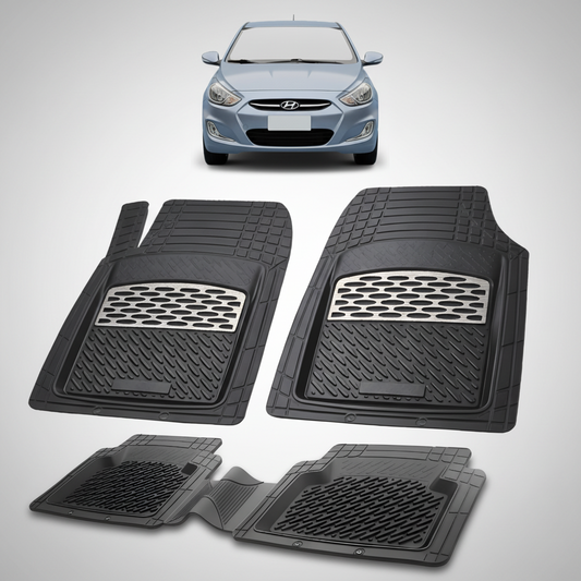 Covorase Auto Hyundai Accent IV (FL-2015–2019)-Cauciuc Tip Tavita-Silver