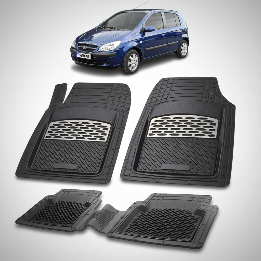 Covorase Auto Cauciuc Compatibile Hyundai Getz 2002-2011- Silver