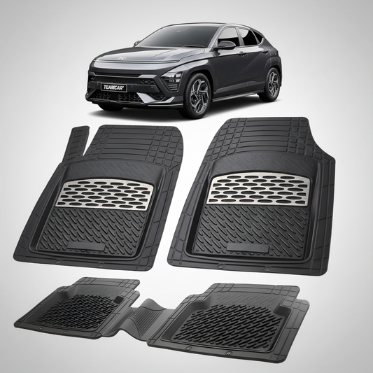 Covorase Auto Hyundai Kona 2023+ | Premium Cauciuc Tavita 3D Silver