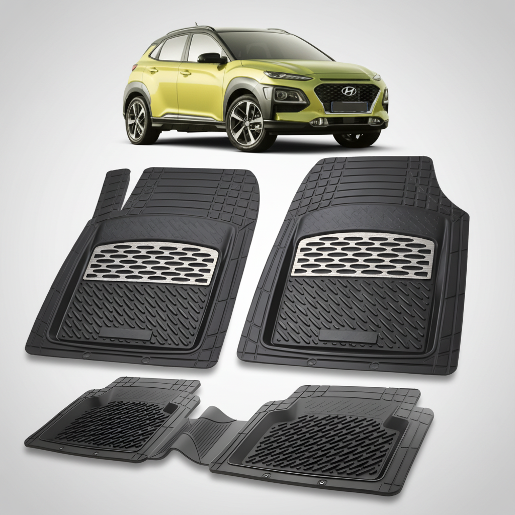 Covorase Hyundai Kona Tavita Cauciuc Compatibile 2017–2020 Silver