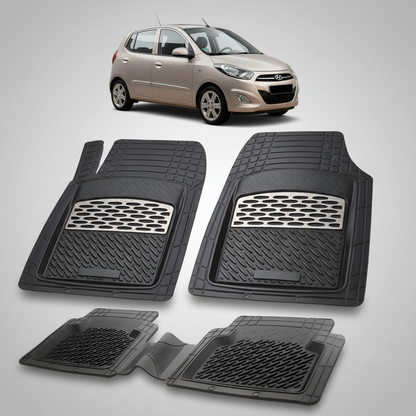 Covorase Auto Hyundai i10 2010-2013 - Cauciuc Tip Tavita-Silver