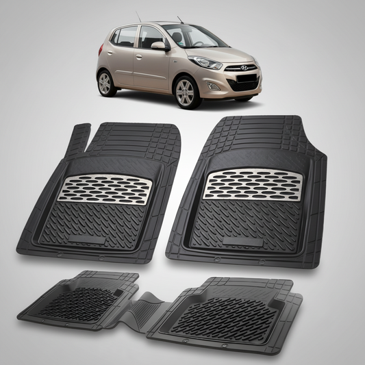 Covorase Auto Hyundai i10 2010-2013 - Cauciuc Tip Tavita-Silver