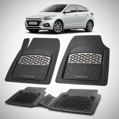 Covorase Auto Hyundai i20 Facelift 2018-2020 - Tavita Cauciuc-Silver
