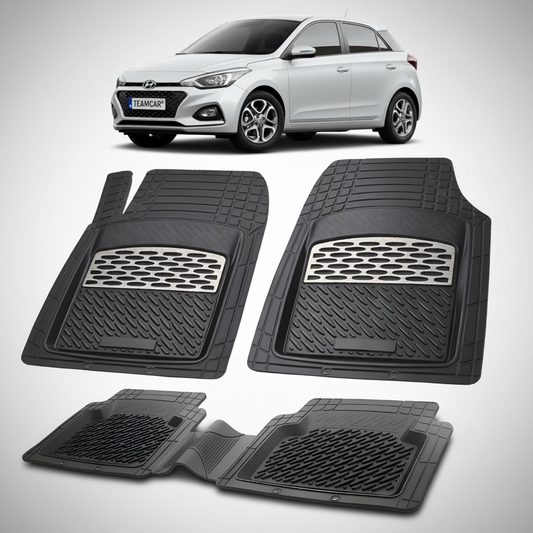 Covorase Auto Hyundai i20 Facelift 2018-2020 - Tavita Cauciuc-Silver