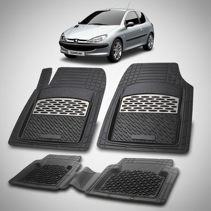 Covorase Tavita Cauciuc Compatibile Peugeot 206 Hatchback (3 usi-1998-2003) Silver