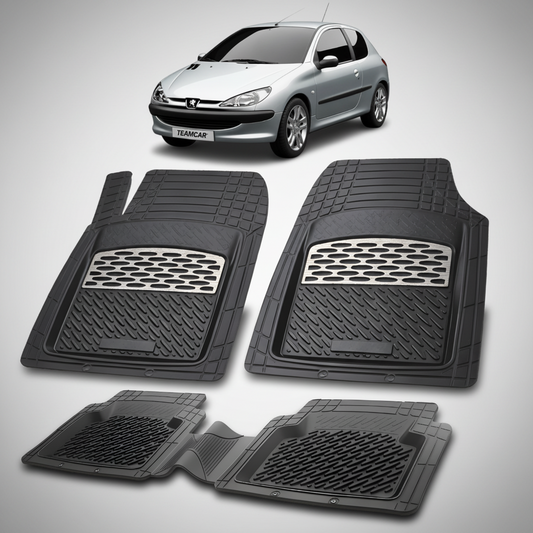 Covorase Tavita Cauciuc Compatibile Peugeot 206 Hatchback (3 usi-1998-2003) Silver