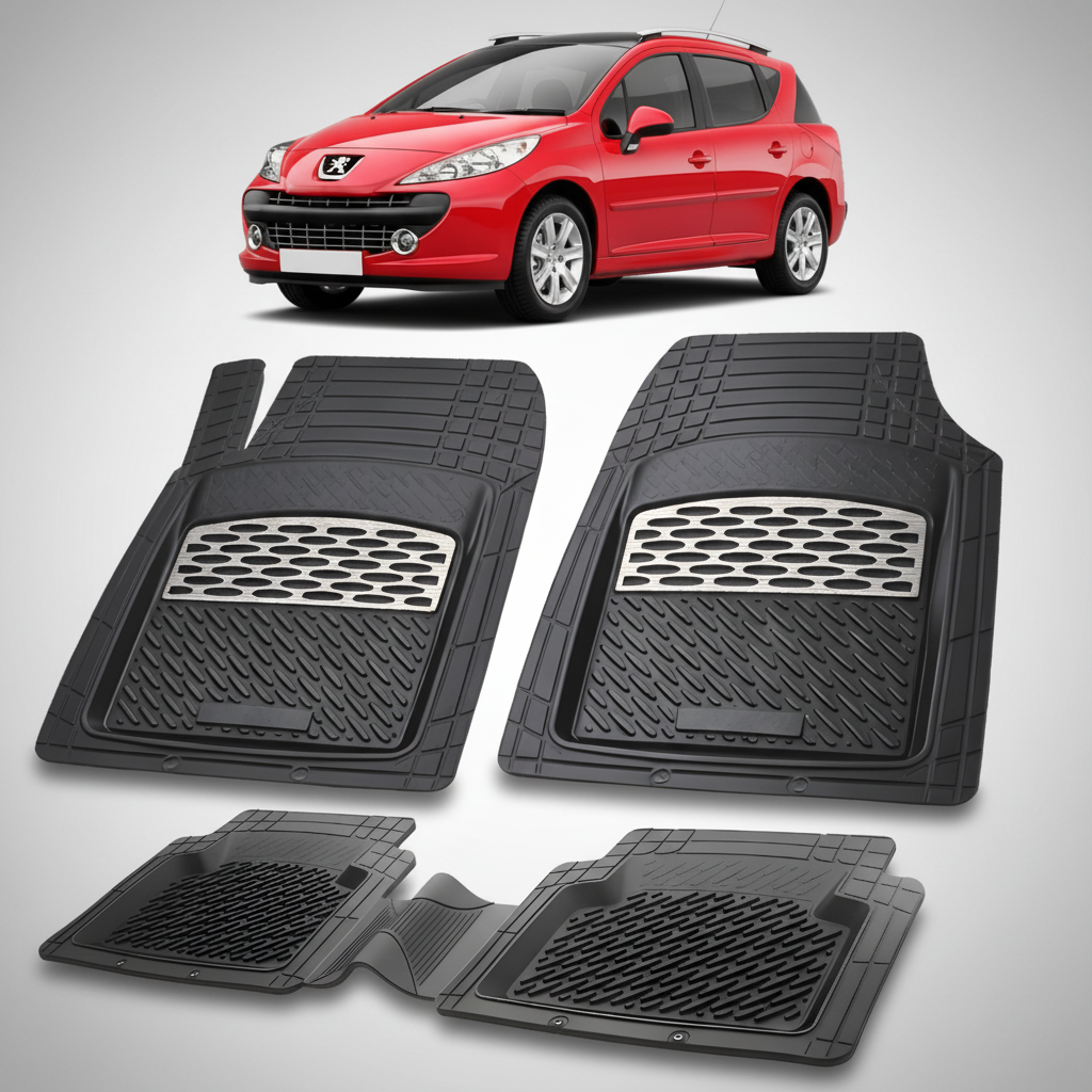 Covorase Auto Tip Tavita Compatibile Peugeot 207 SW (2007-2009)-Silver
