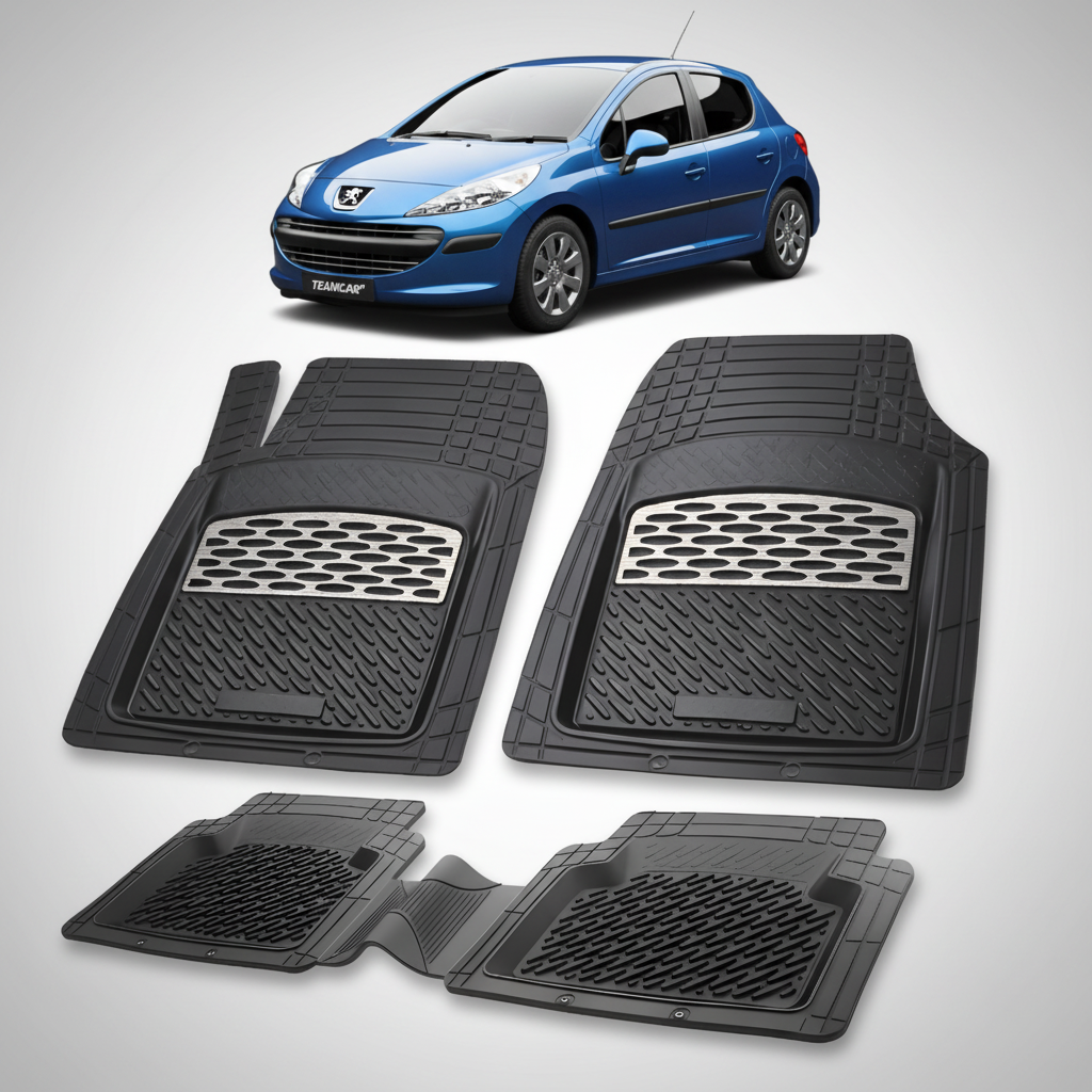 Covorase Auto Tip Tavita Compatibile Peugeot 207 Hatchback (5 usi 2006-2009)-Silver