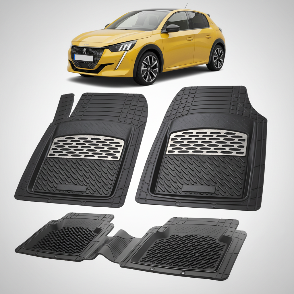 Covorase Auto TeamCar® Tip Tavita Compatibile Peugeot 208 II (2019-2023) Silver