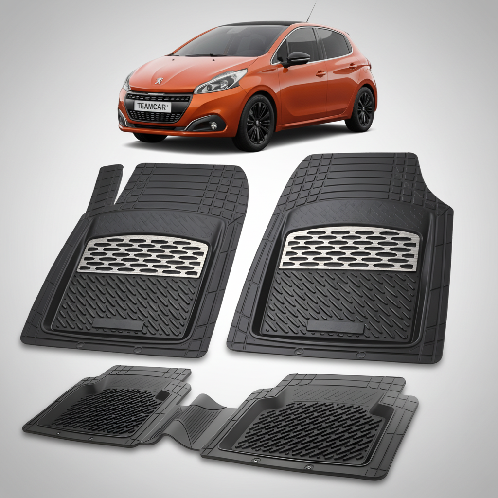 Covorase Auto Tip Tavita Compatibile Peugeot 208 (5 usi,2012-2015) Silver