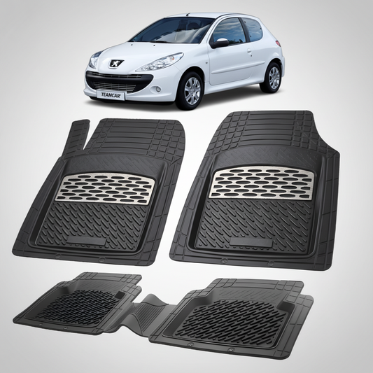 Covorase Cauciuc tip Tavita Compatibile Peugeot 206+ Hatchback 3 usi, Silver
