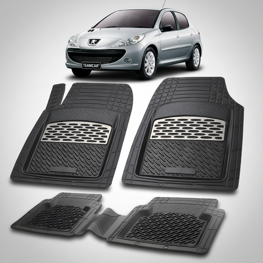 Covorase Cauciuc tip Tavita Compatibile Peugeot 206 Plus Hatchback 5 usi, Silver