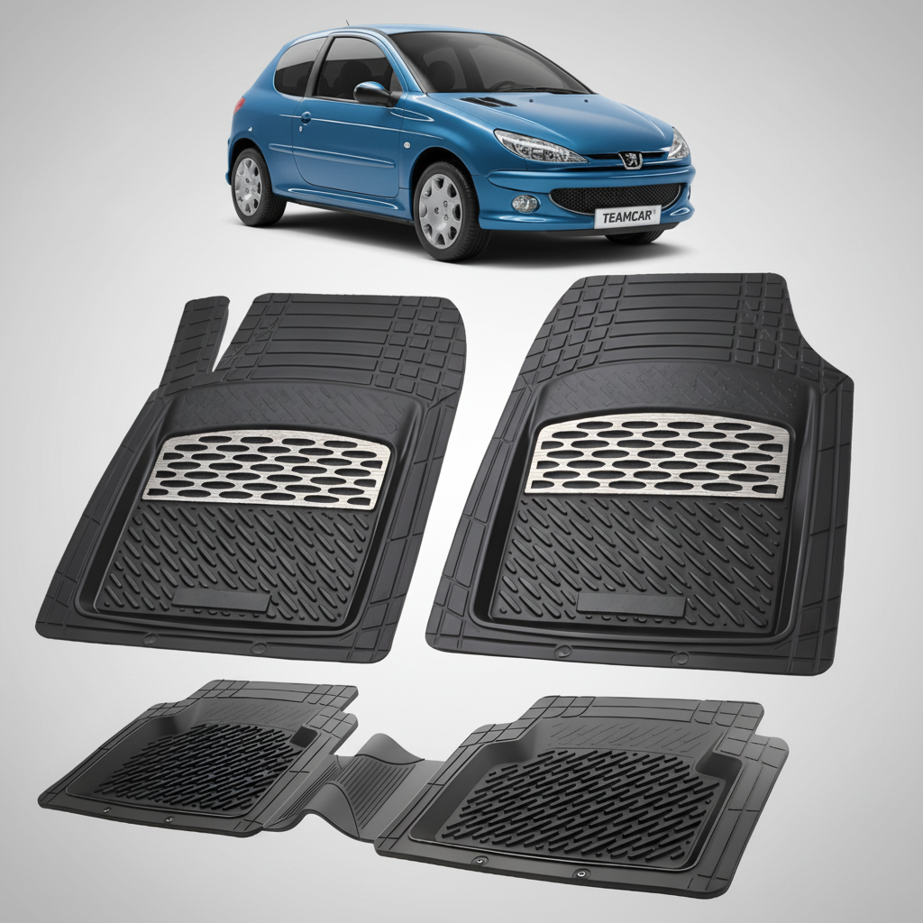 Covorase Tavita Compatibile Peugeot 206 (3 usi Facelift/Faza 2) 2003–2009 Silver