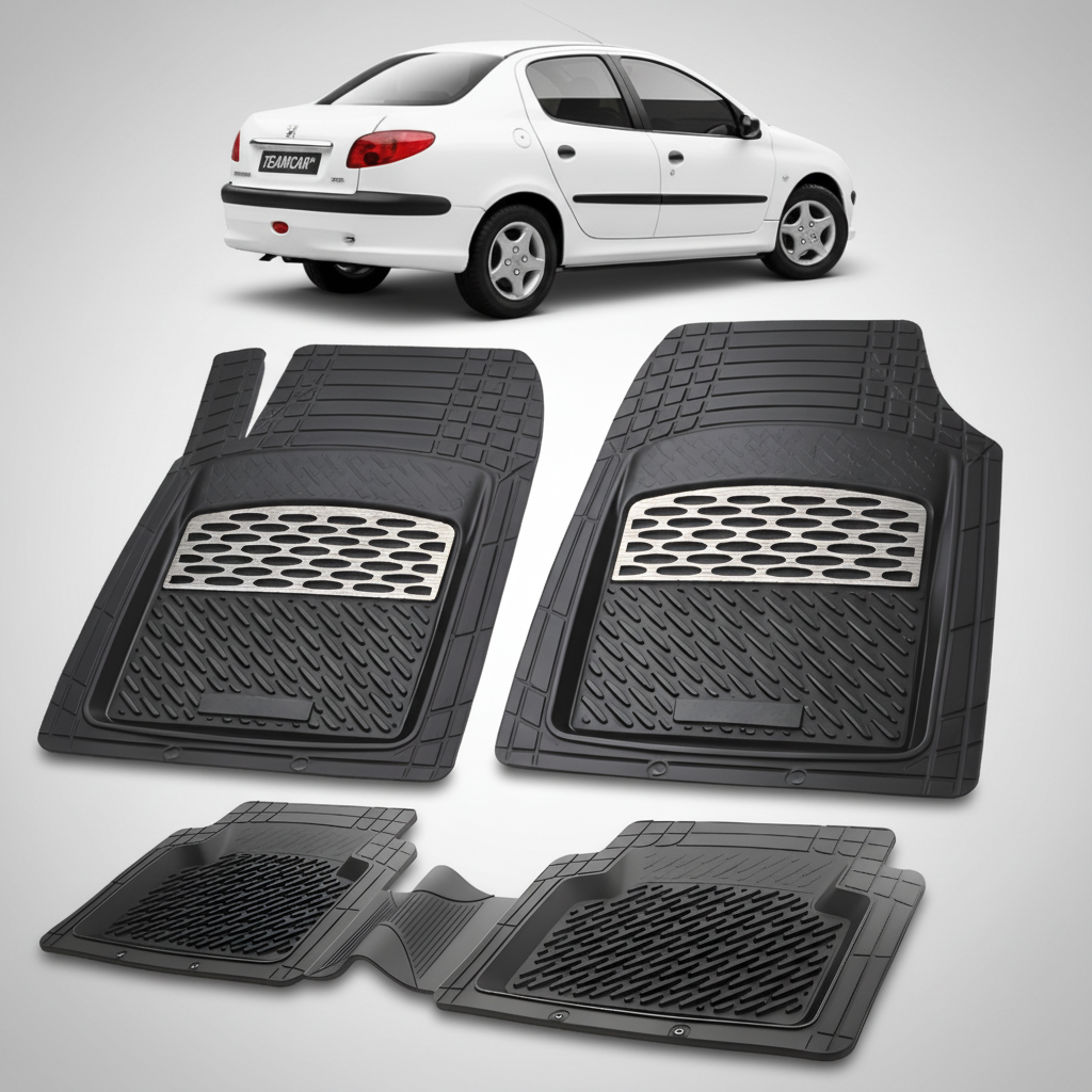 Covorase Tavita Cauciuc Compatibile Peugeot 206 Sedan 2006-2012, Silver