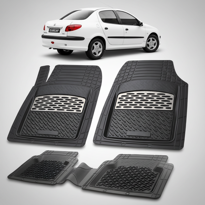 Covorase Tavita Cauciuc Compatibile Peugeot 206 Sedan 2006-2012, Silver