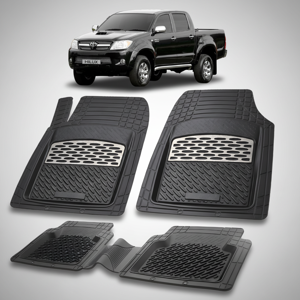 Covorase Auto Tip Tavita Compatibile Toyota Hilux VII (2005–2015) Silver