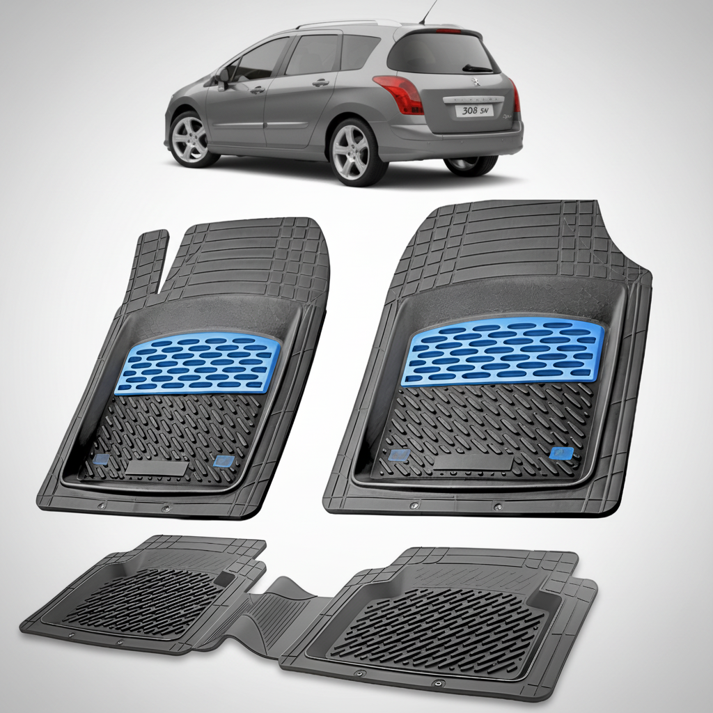 Covorase Auto Tip Tavita Compatibile Peugeot 308 SW (2007-2011) Blue