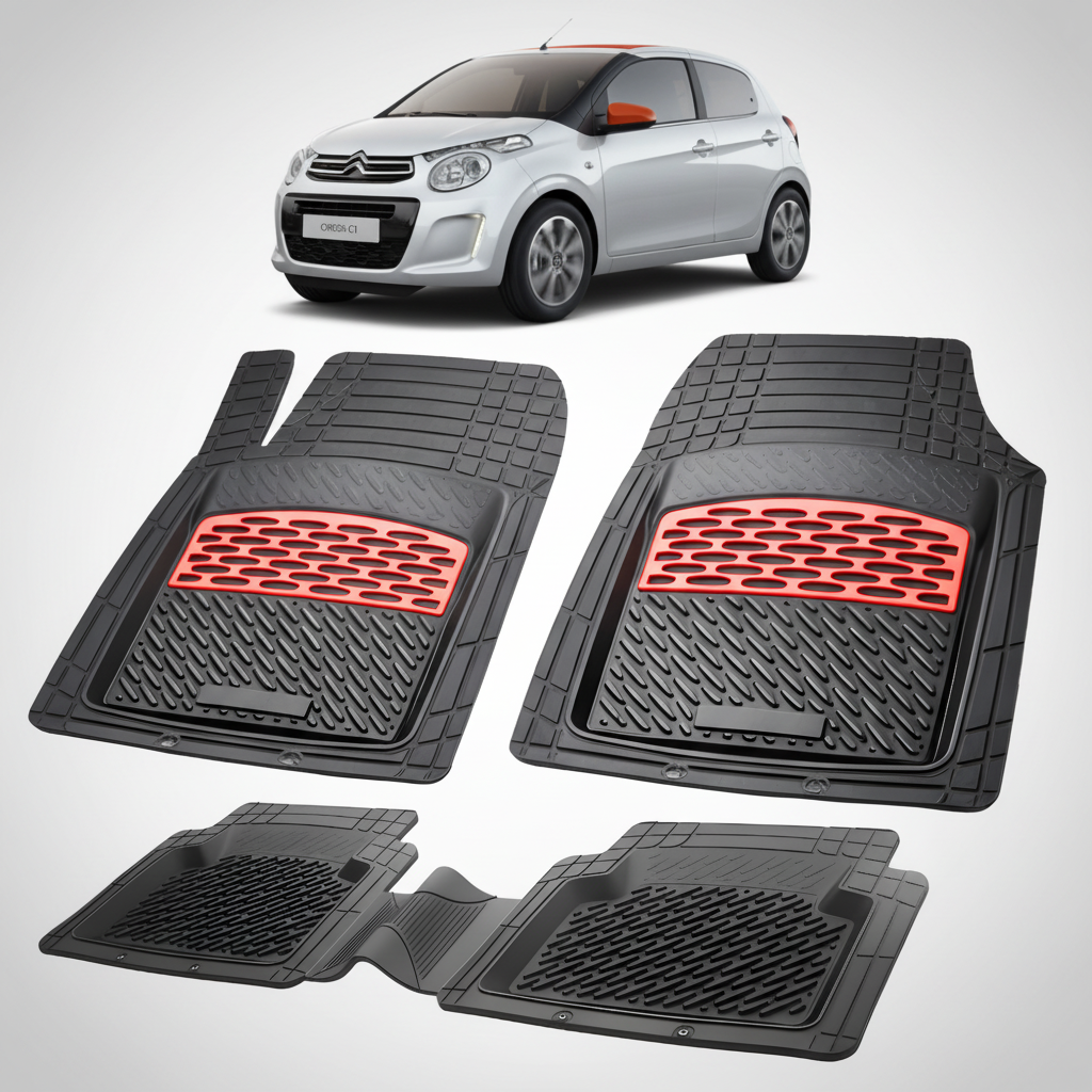 Covorase Auto TeamCar® Tip Tavita Compatibile Citroen C1 II (2014-2022) Red