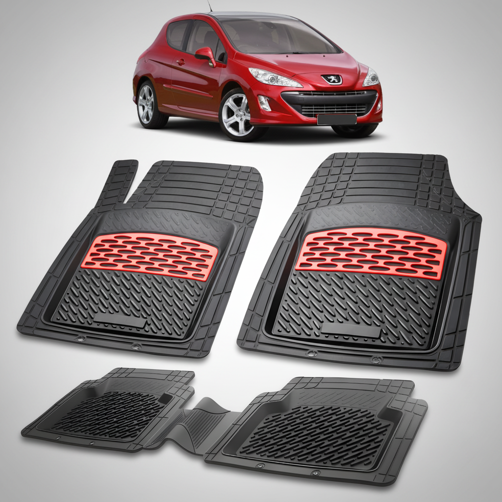 Covorase Auto Tip Tavita Compatibile Peugeot 308 3 usi (2007-2011) Red