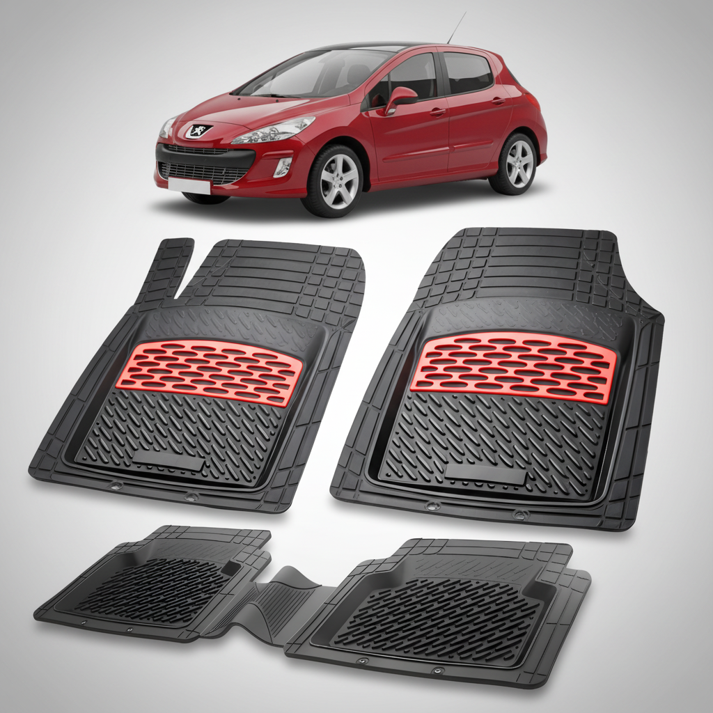 Covorase Auto Tip Tavita Compatibile Peugeot 308 5 usi (2007-2011) Red