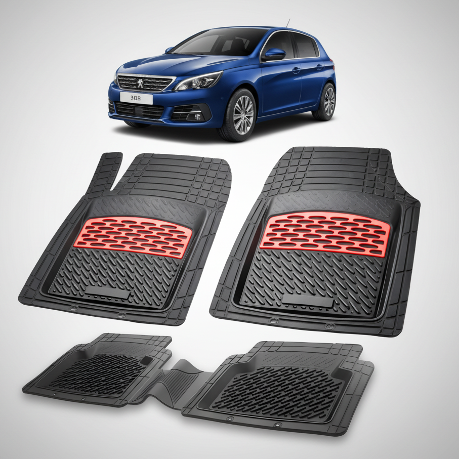Covorase Auto Tip Tavita Compatibile Peugeot 308 II (2017-2021) Red