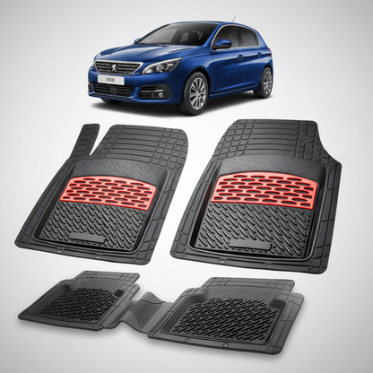 Covorase Auto Tip Tavita Compatibile Peugeot 308 II (2017-2021) Red