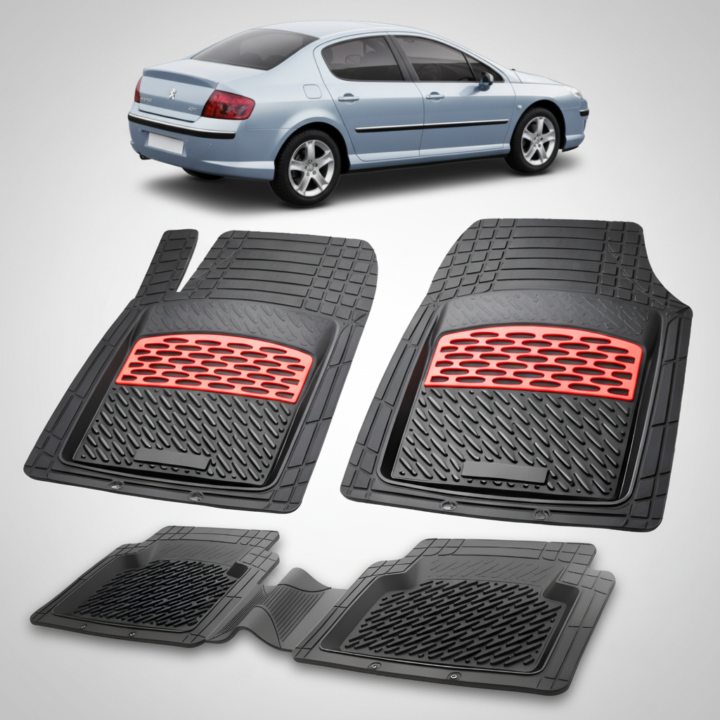Covorase Auto Tip Tavita Compatibile Peugeot 407 Sedan (2004-2010) Red