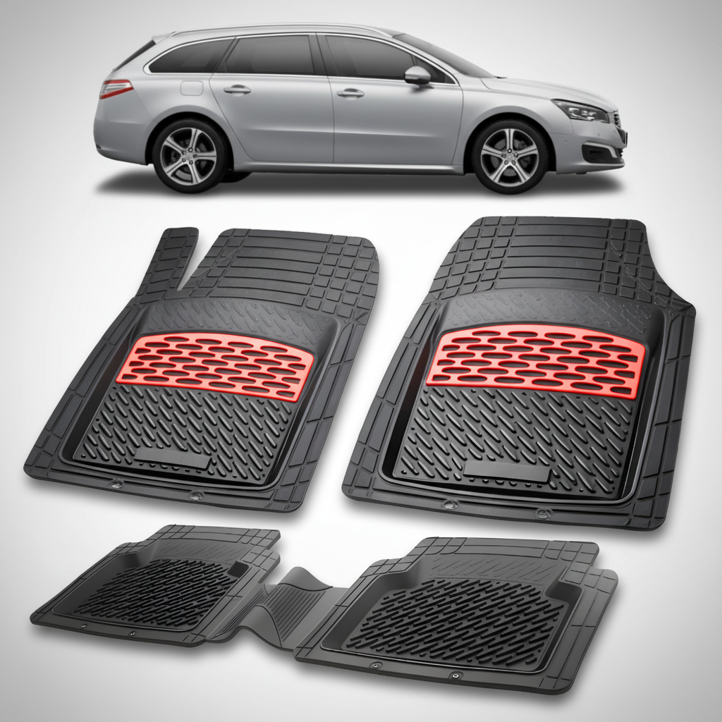 Covorase Auto Tip Tavita Compatibile Peugeot 508 I SW (2014-2018) Red