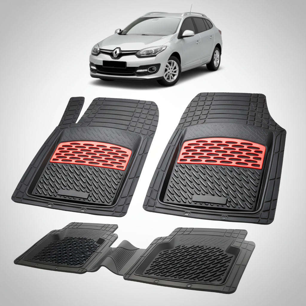 Covorase Auto TeamCar® Tip Tavita Compatibile Renault Megane III Combi Facelift, Red